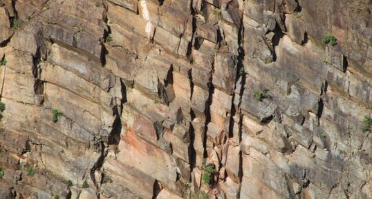 Prismes dans le microgranite du Vairé.